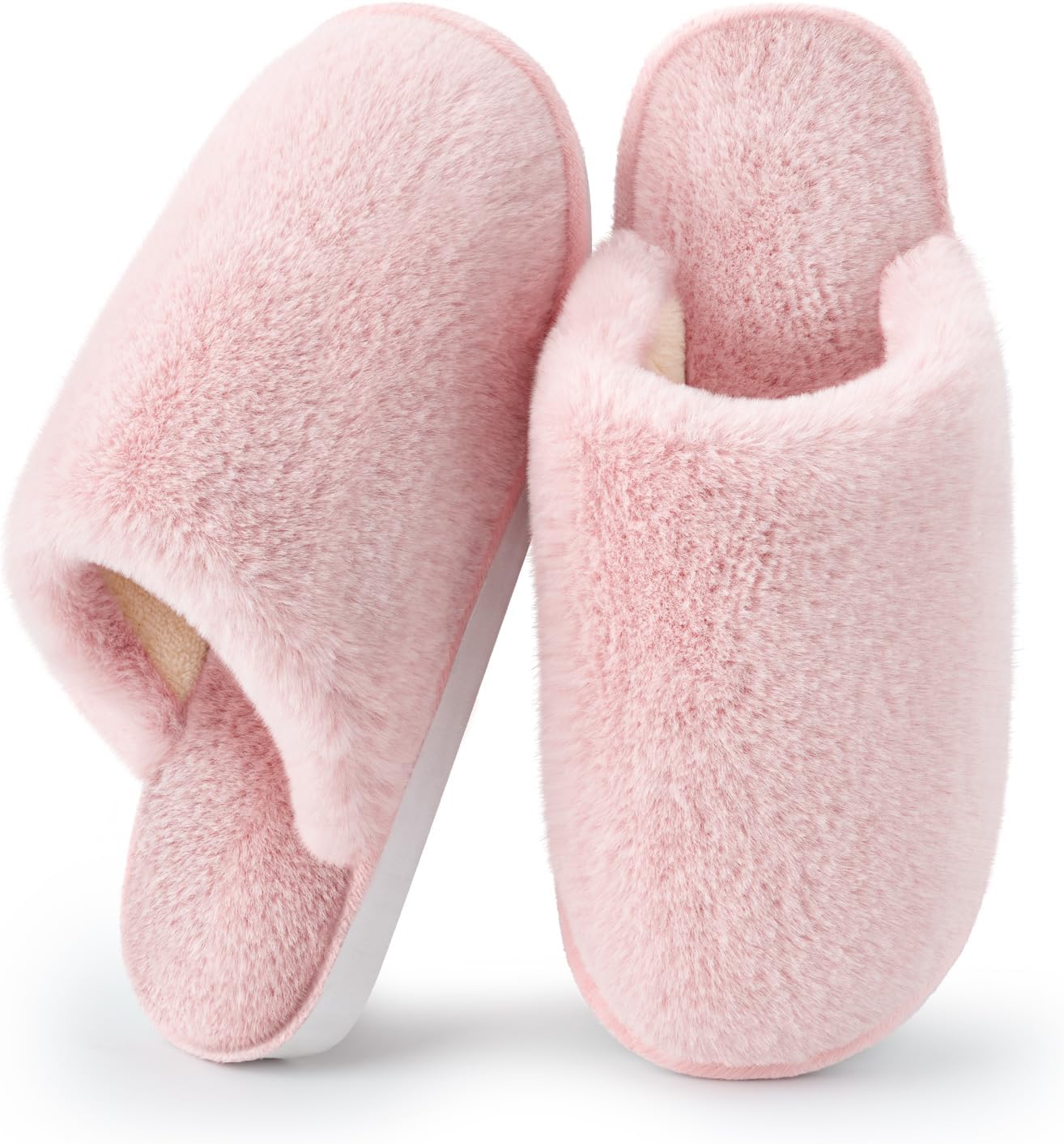 Fluffy Slippers Women,Memory Foam Ladies Slippers for House,Cosy Women's Slippers Faux Fur Lined,Anti-Slip Mens Womens Slippers Outdoor Shoes,Plush Home Slippers for Women,Winter Christmas Gifts