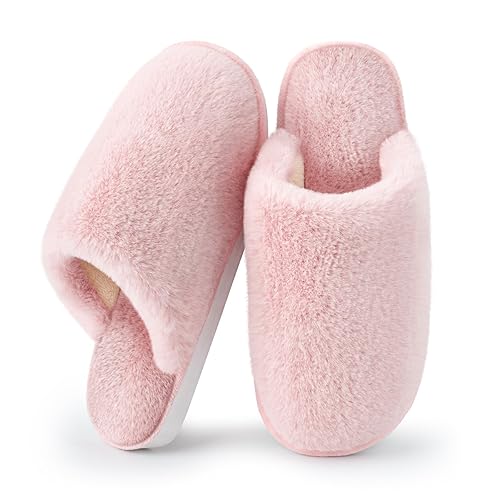 Fluffy Slippers Women,Memory Foam Ladies Slippers for House,Cosy Women's Slippers
