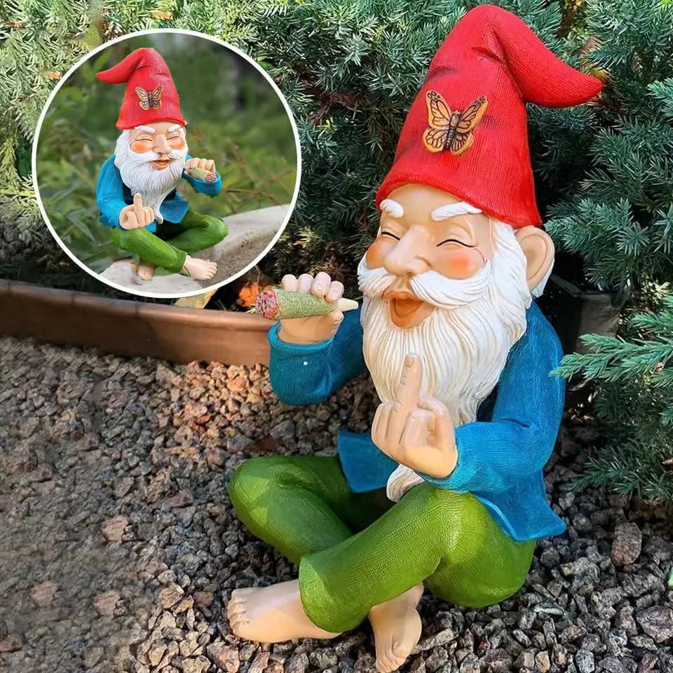 Angaekkot Weihnachtswichtel-Ornament,Gartenzwerg Mittelfinger,Lustiger...