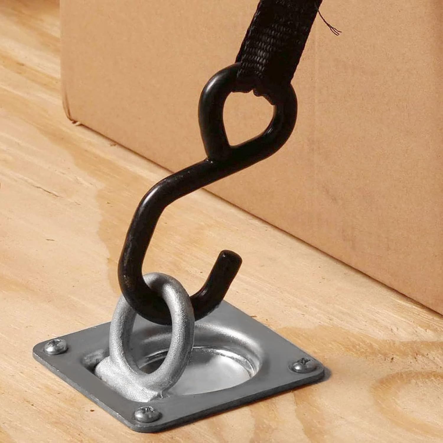 SEUNMUK 8 Pack Recessed D-Ring Tie Down Anchor, 4 x 3.7 Inch Heavy Duty Steel Recessed Pan D-Ring Tie Down Anchor for Truck Trailer Flatbed Pickup, 3306 Lbs Capacity, Square