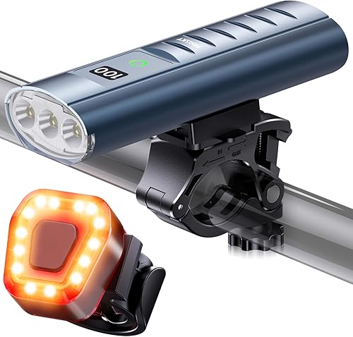 Juego de luces de bicicleta de alto lúmenes, luces recargables delanteras y traseras para bicicleta, faros LED superbrillantes, IP65, impermeable,