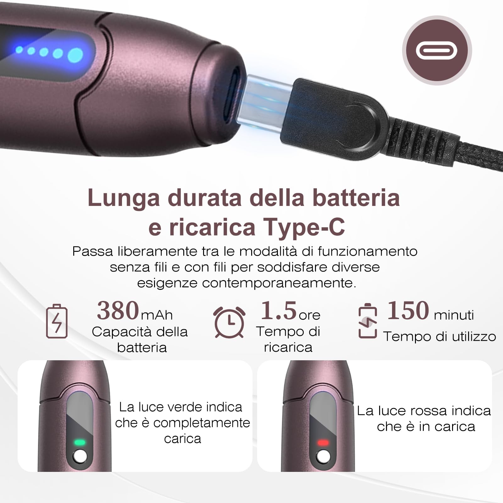 Dr. Pen Ultima A10 Microneedling Pen Senza Fili Originale, 6 Velocità e Profondità Regolabile(0-2,5 mm), per Viso Lifting e Rassodante e Corpo -Include 5 cartucce(12/24/36/42 Pins/Nano-R)