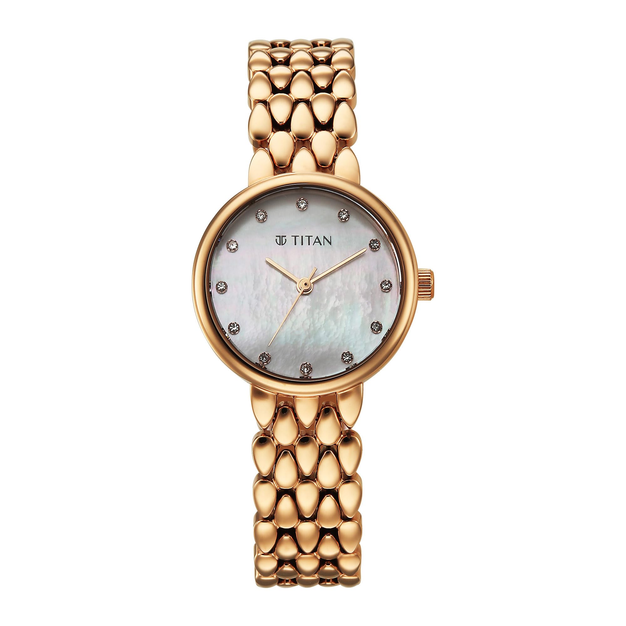Glamour Quartz Analog Mother of Pearl Dial Stainless Steel Strap Watch for Women-image-17