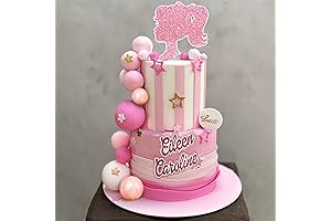 Pink Girl Cake Topper Pink Balls Cake Decorations