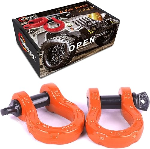 GRIPWAY Grilletes de anillo en D de 34 pulgadas paquete de 2 grilletes resistentes todoterreno de 308 toneladas 68000 libras resistencia máxima a la