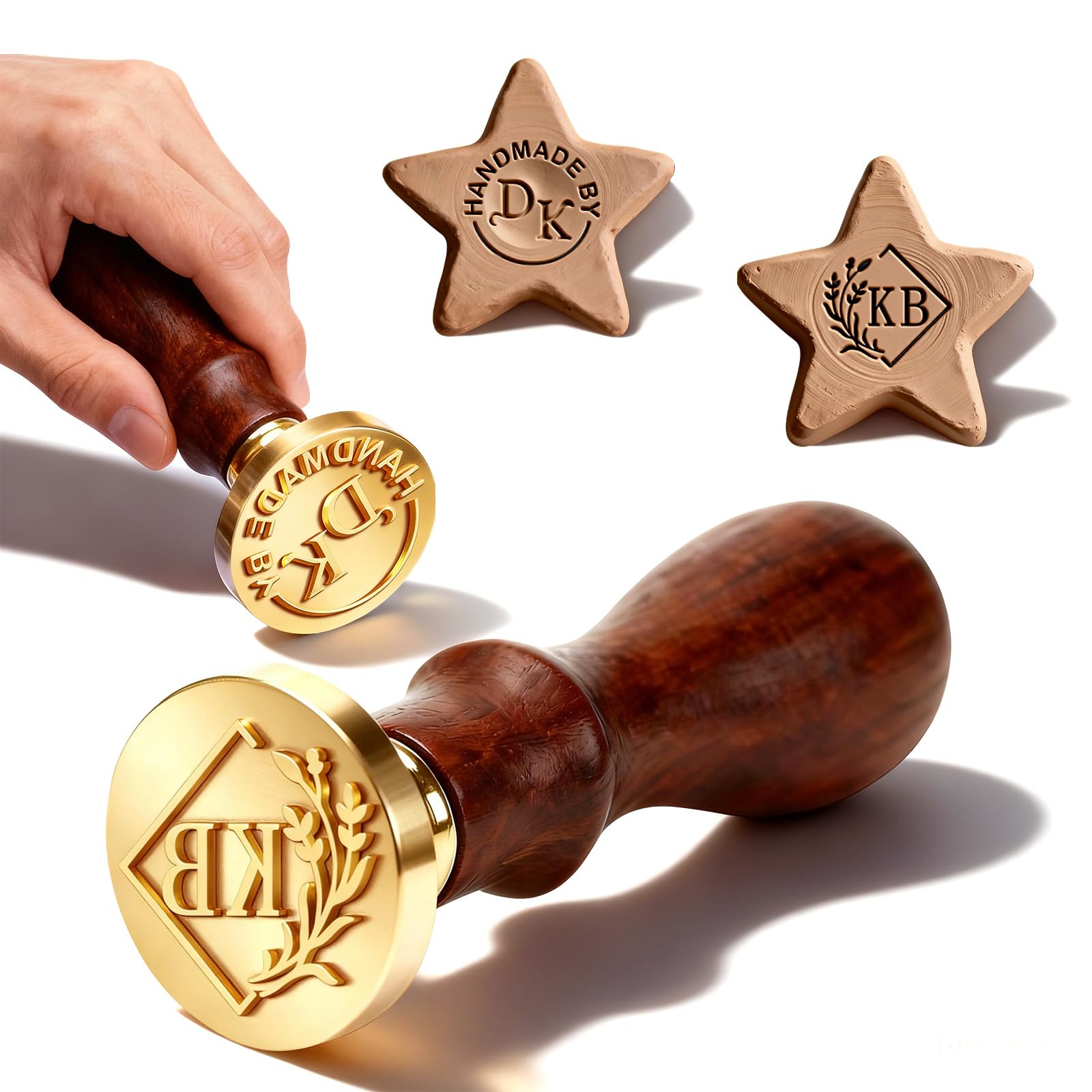 Wbw Circle 1 Custom Clay Stamp For Pottery, Personalised With Name, Logo Or Text, Metal Brass Stamp, Pottery Tools And Letter Stamps For Clay, Gifts For Potters, Craft Makers (Circle 1)