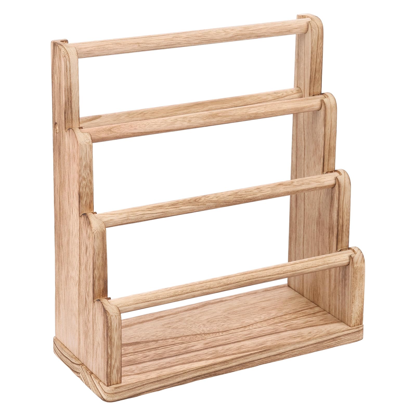 Sutowe Women's Wood En Bracelet Stand 4 Tier Jewelry Bracelet Display Stand 30 X 13 X 32 Cm Bangle Scrunchie Organizer Holder Easy To Install Detach For Store Showcase Home Storage