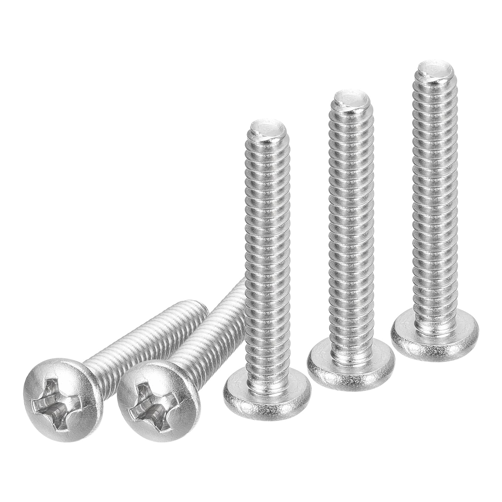 DTGN #6-32x7/8 Pan Head Machine Screws, 100Pcs 304 Stainless Steel, Phillips Drive, UNC Full Thread, Bright Finish, Screws Bolts Kit