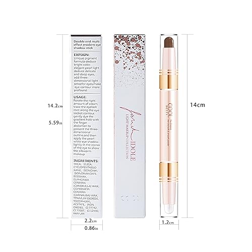 Miniatura 7 de LAMUSELAND Sombra de ojos en barra color crema, 2 tonos con brillantina, degradado, doble cabeza, sombra de ojos, lápiz de lápiz, juego de lápices