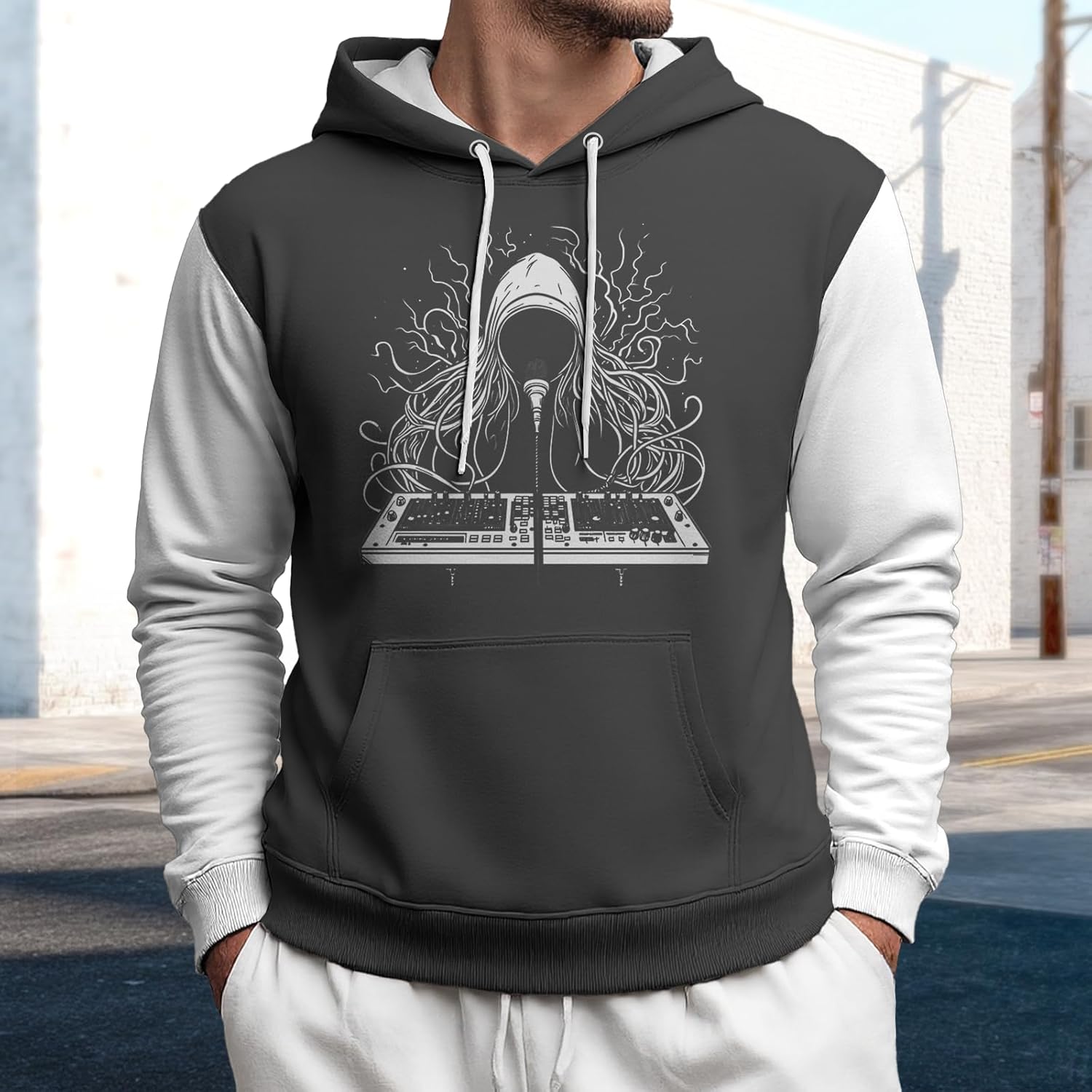 Men Hoodies Graphic Athletic Hoodies For Men Drawstring Casual Sweatshirts With Pocket Long Sleeve Active Urbanwear - Image 2