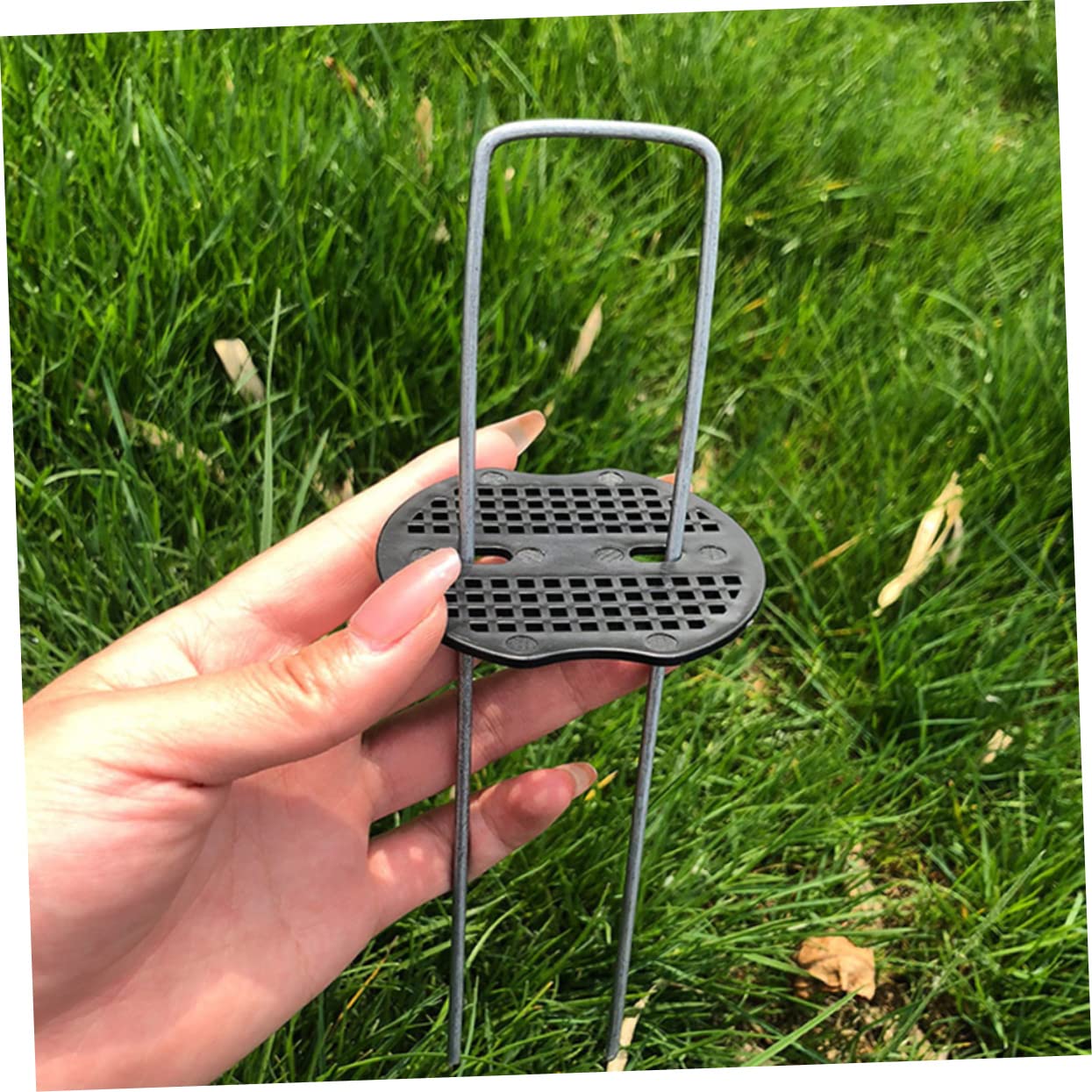 Piquets de Jardinage en U Galvanisé 50 Pièces pour Membrane de Jardin Noir