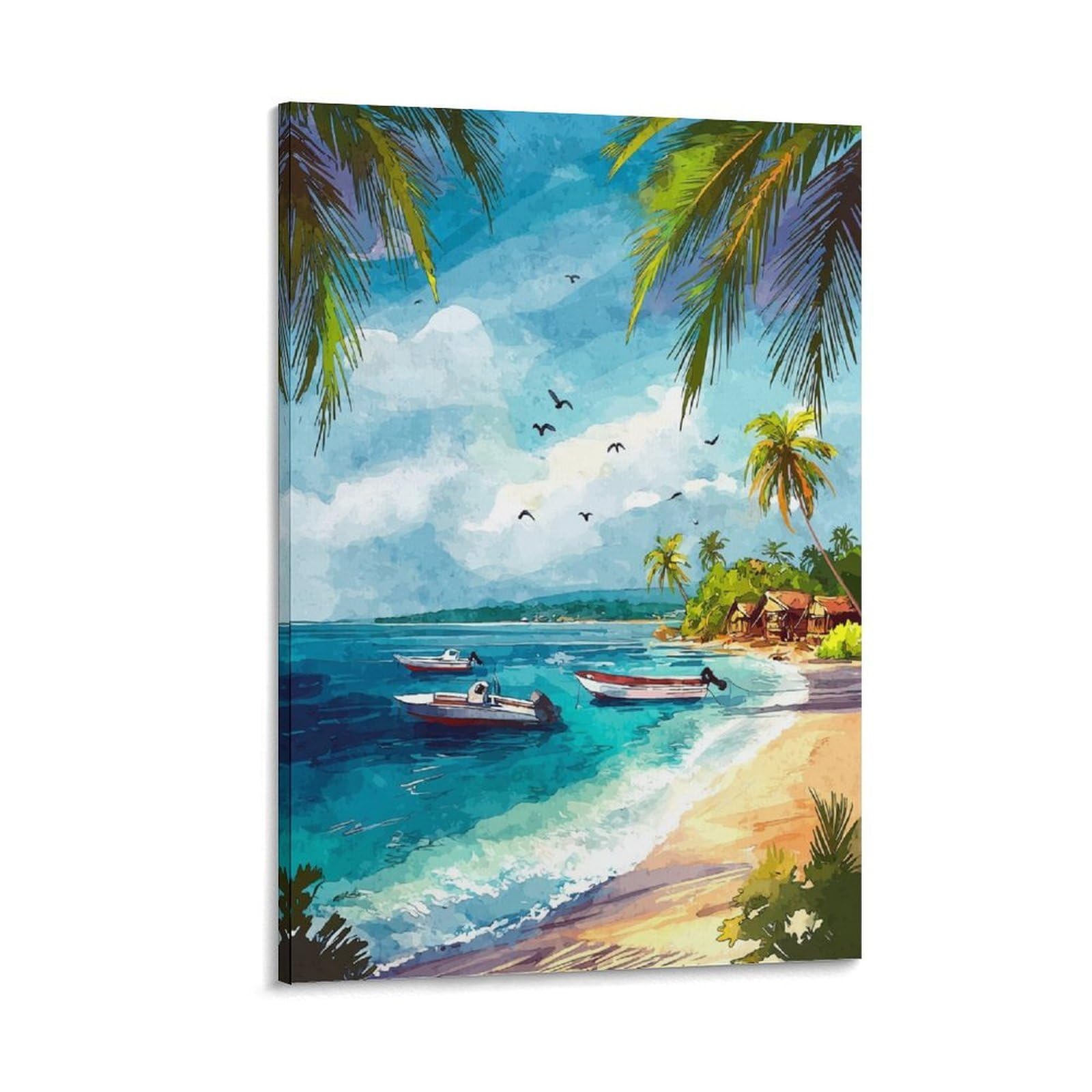 Dominican Republic Poster 20x30inch(50x75cm) Vintage Watercolor Canvas Art
