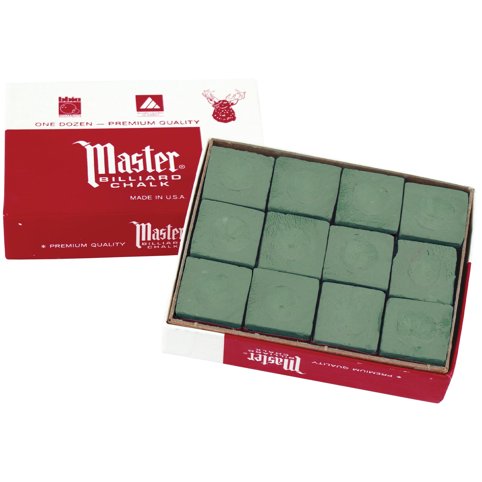Master Billiard/Pool Cue Chalk Box, 12 Cubes, Spruce-image-31