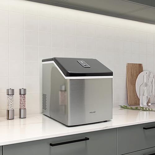 Miniatura 9 de Newair - Máquina para fabricar hielo, para colocar en encimera, plateada, máquina de hielo automática y compacta, cubitos de hielo listos en menos