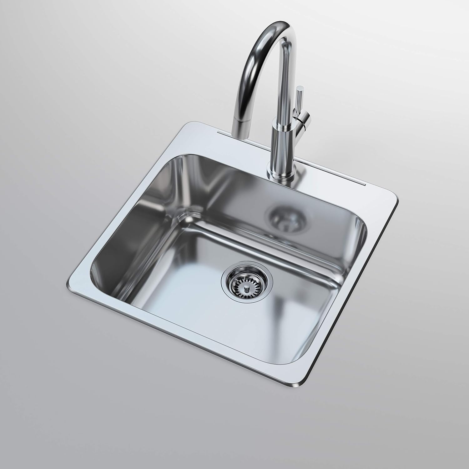 KSS-2020 Stainless Steel Undermount Kitchen Sink, 20.5 x 20-Inch