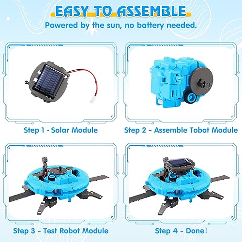 Miniatura 3 de STEM Projects para niños de 8 a 12 años, kit de robot solar 6 en 1, juguetes espaciales para niños de 10 años, juguetes de construcción, kits de