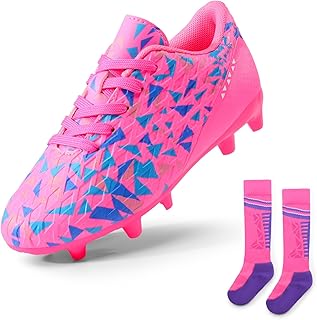DREAM PAIRS
Boys Girls Soccer Cleats Youth Firm Groud Athletic Outdoor Trainning Football Shoes with Soccer Socks
