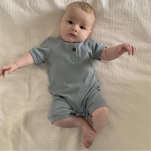 Miniatura 7 de Conjunto de 2 mamelucos sólidos de manga cortalarga de una pieza para bebé niño y niña