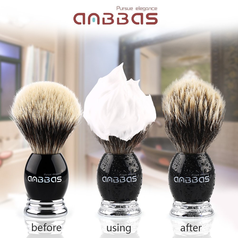 Amazon | Anbbas®シェービングブラシセット ひげブラシ アナグマ毛 髭
