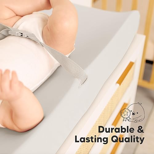 Miniatura 7 de Paquete de 2 fundas para cambiador de bebé para niña y niño, 32 x 16 pulgadas, viscosa suave derivada de bambú para cambiador de pañales de bebé,