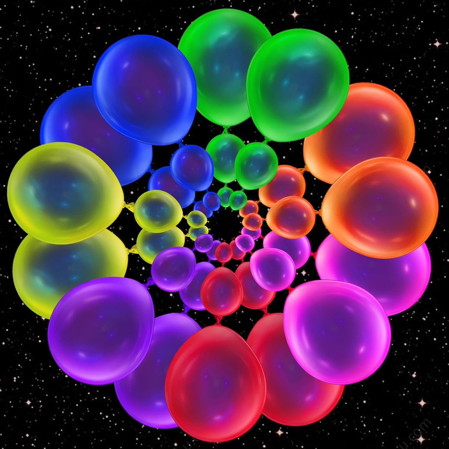 100 Pcs UV Neon Balloons, Blacklight Reactive Fluorescent Balloons 80s Theme Party Decorations Glow in the Dark for Birthday, Wedding, Neon Party, Glow Party Decorations Supplies