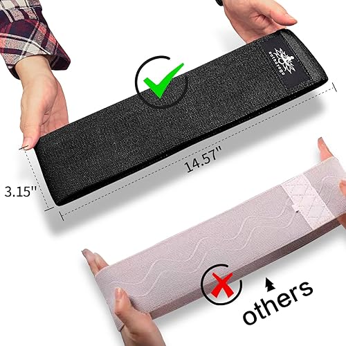 Vista 11 de Hatha Yoga Large Resistance Band,14.5" x3.15",Fabric Exercise Loop Bands with Instruction Guide and Carry Bag, Set of 3. Naranja