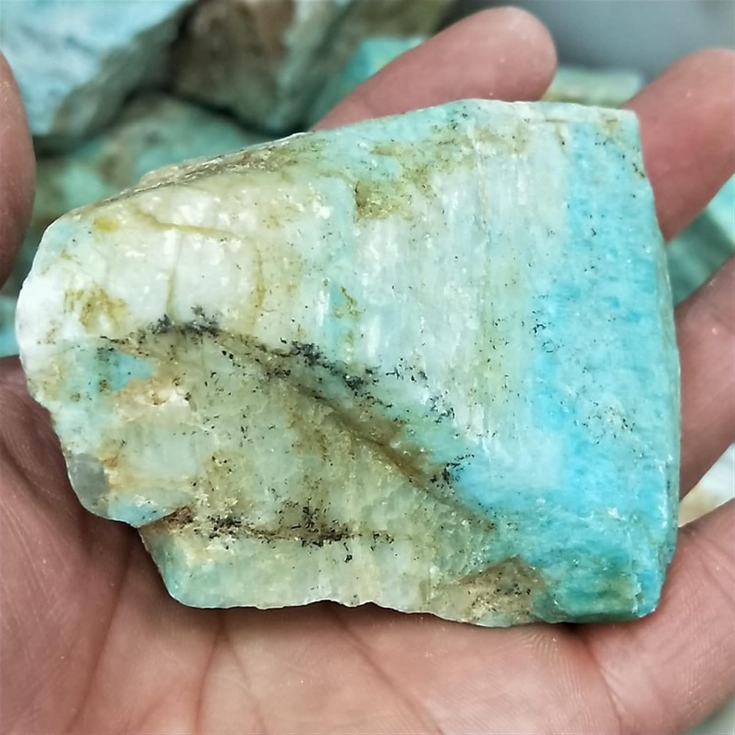 天然水晶の原石 天然石 オリジナル アマゾナイト石 レイキ水晶 原石 インテリア インテリア (Color : 600-650g)