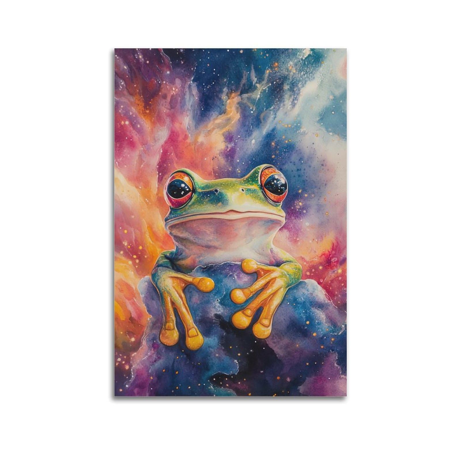 ZSZWHJ Animal Poster Frogs in The Universe Poster Decorative Painting Canvas Wall Posters And Art Picture Print Modern Family Bedroom Decor Posters 20x30inch(50x75cm)
