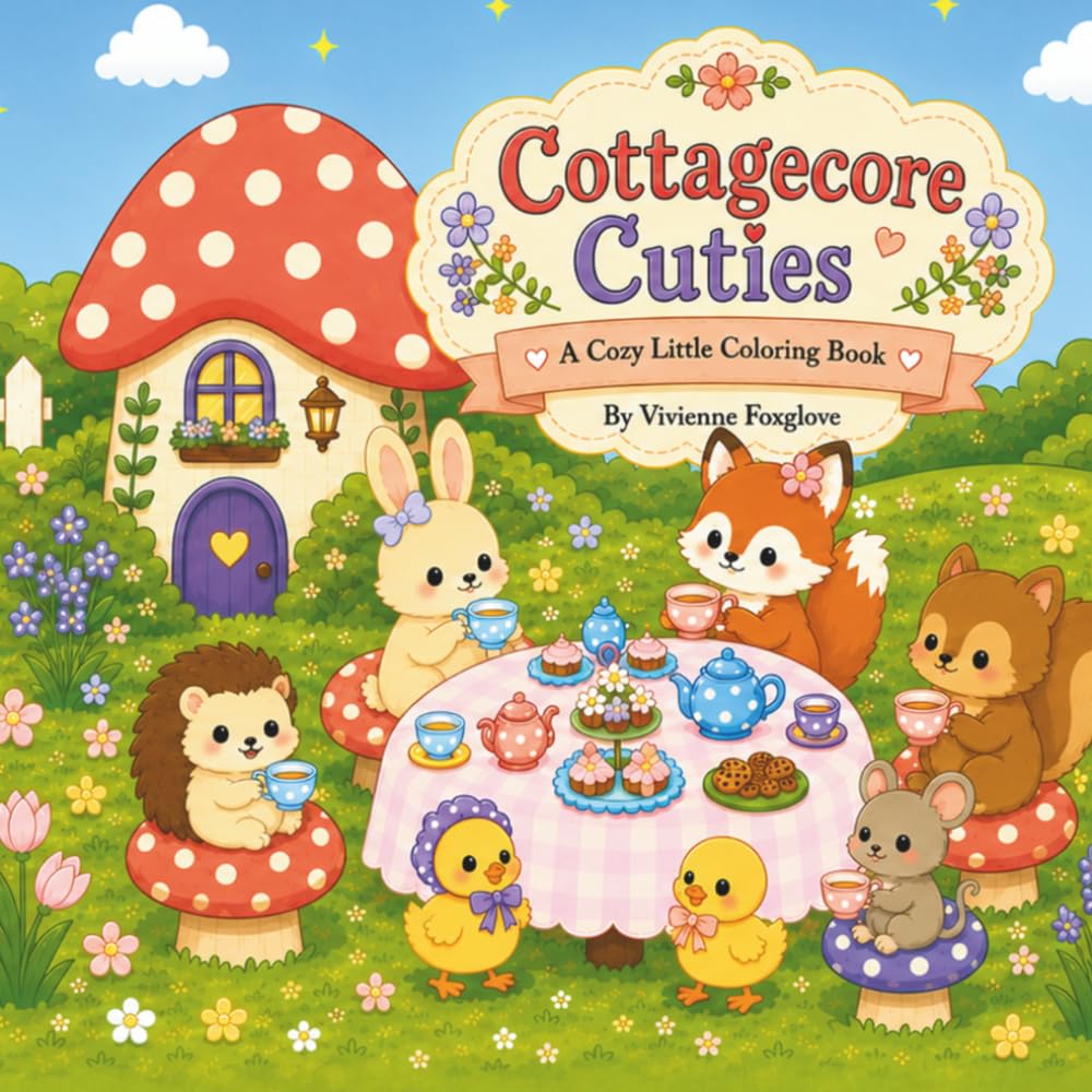 Cottagecore Cuties: A Cozy Little Coloring Book