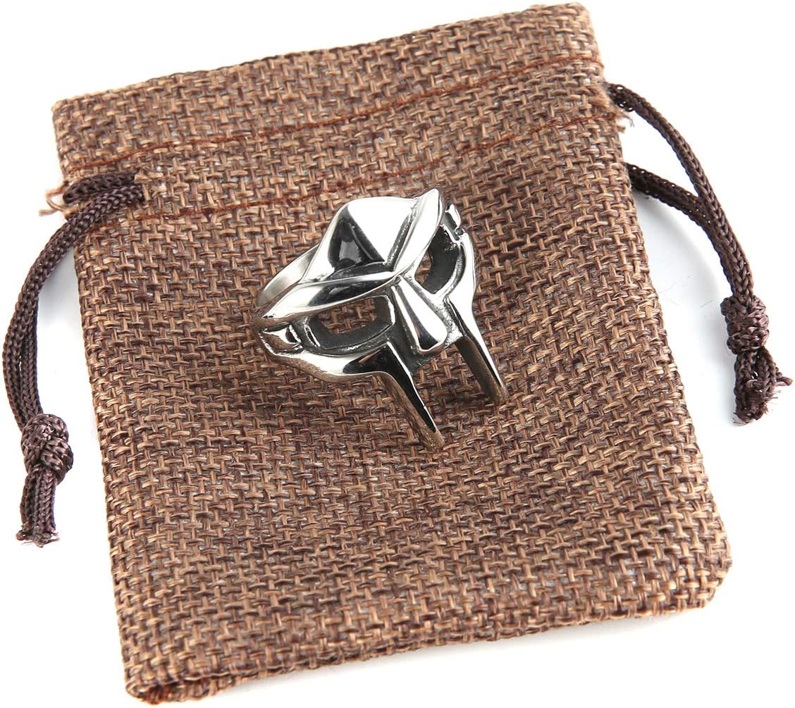 HZMAN Spartan Mask Ring for Men Stainless Steel Retro Hip Hop Commemorate Ring Jewelry Gift