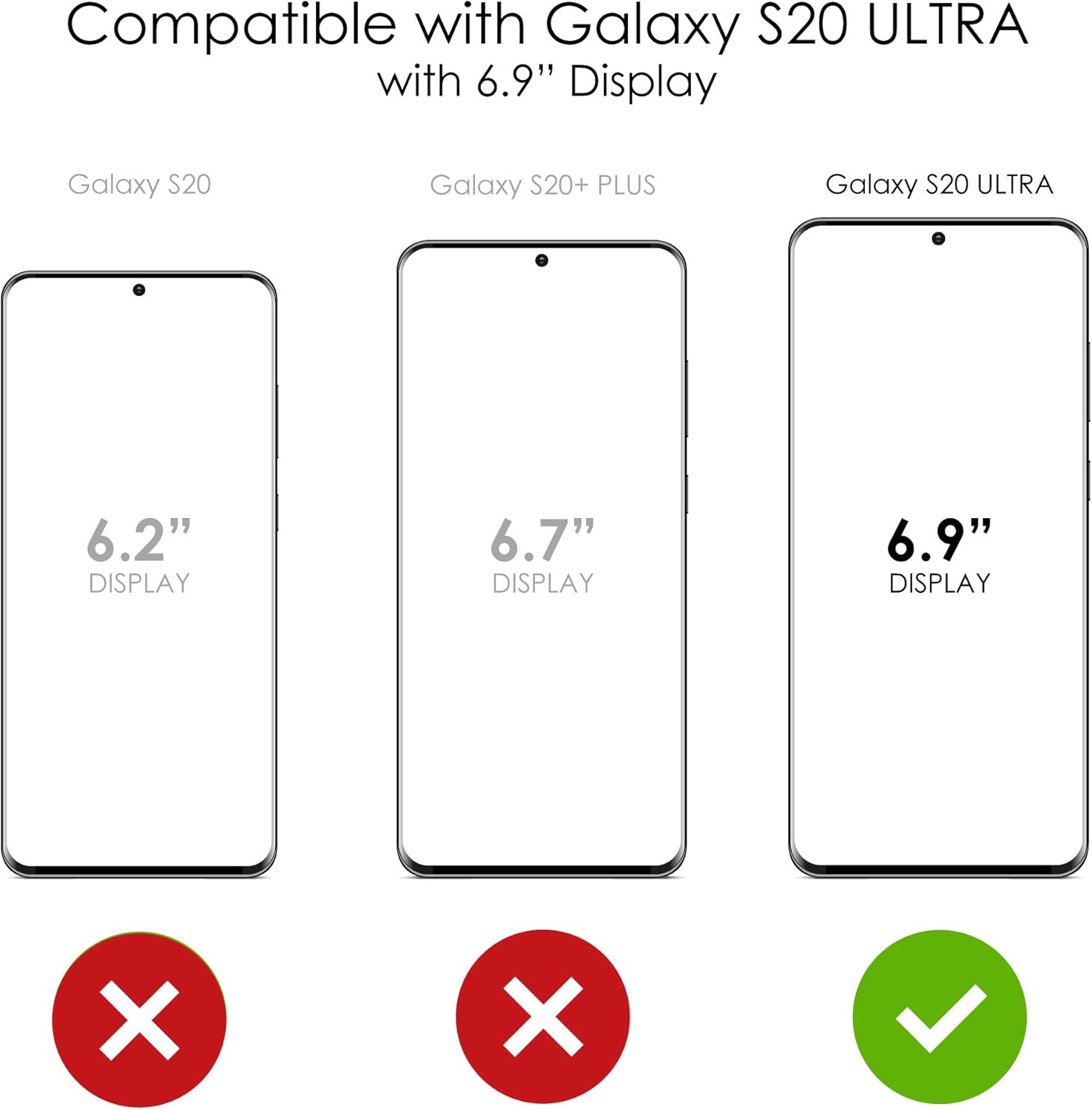 DistinctInk Clear Shockproof Hybrid Case for Samsung Galaxy S20 Ultra (6.9" Screen) - TPU Bumper, Acrylic Back, Tempered Glass Screen Protector - Lesbian Purple Symbols Love - Show Your LGBTQ Support