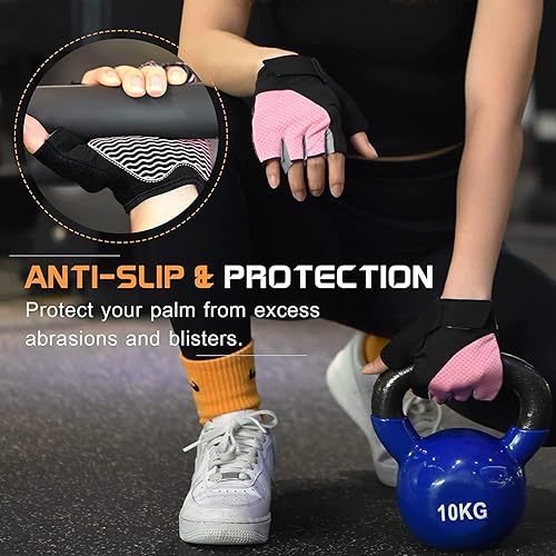 Miniatura 5 de Sunnex Guantes de gimnasio - Guantes de entrenamiento transpirables sin dedos para levantamiento de pesas, ciclismo y más