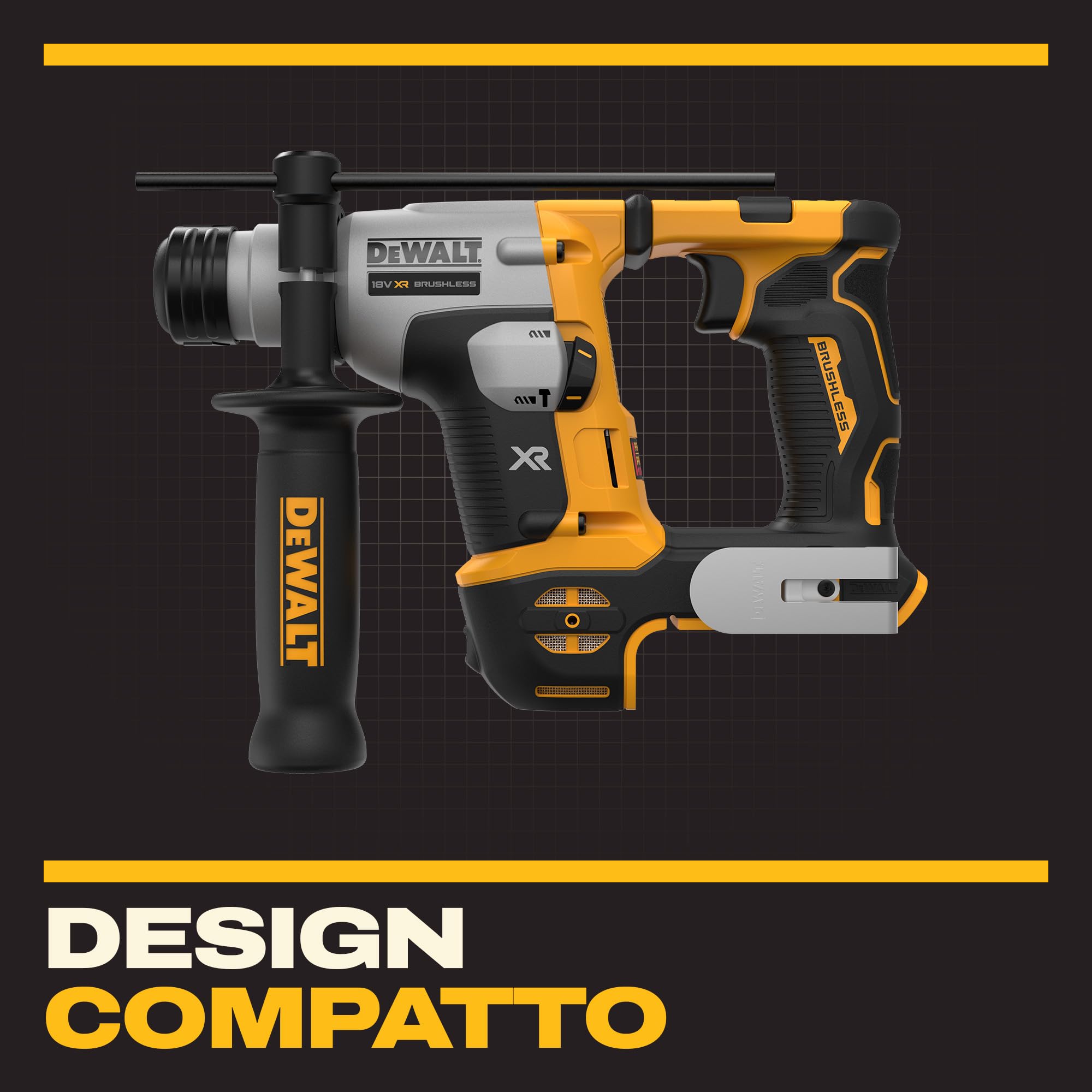 DEWALT Trapano a percussione 18V XR SDS PLUS 16mm, solo utensile, DCH172N-XJ