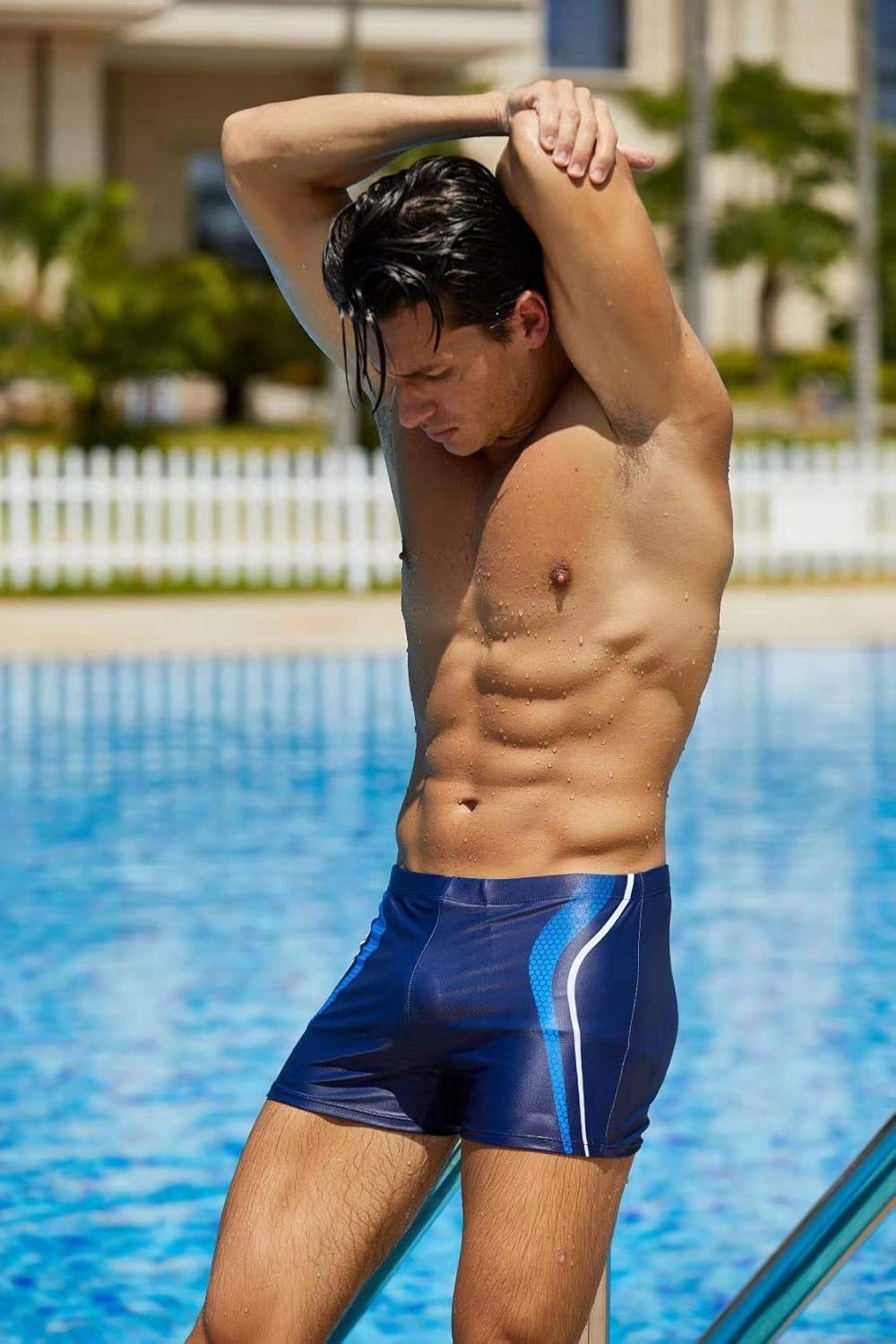 SALENT Mens Swim Briefs with Pouch Square Cut Athletic Swimming Shorts Swim Trunks Swimwear Board Short
