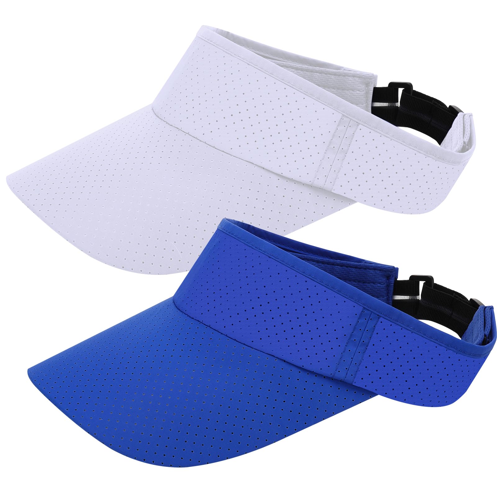2Pcs Sun Visor Cap Mesh Quick Dry Breathable Sun Visor Hat Adjustable Empty Top Ponytail Baseball Cap Sun Protection Summer Outdoor Sport Golf Tennis Hat for Women Men