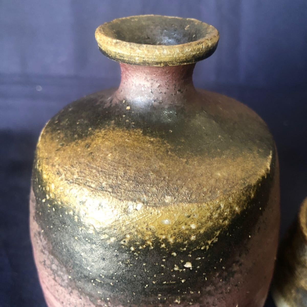 備前焼 徳利ぐい呑セット 酒器 窯変 各見政峯師事 各見信利