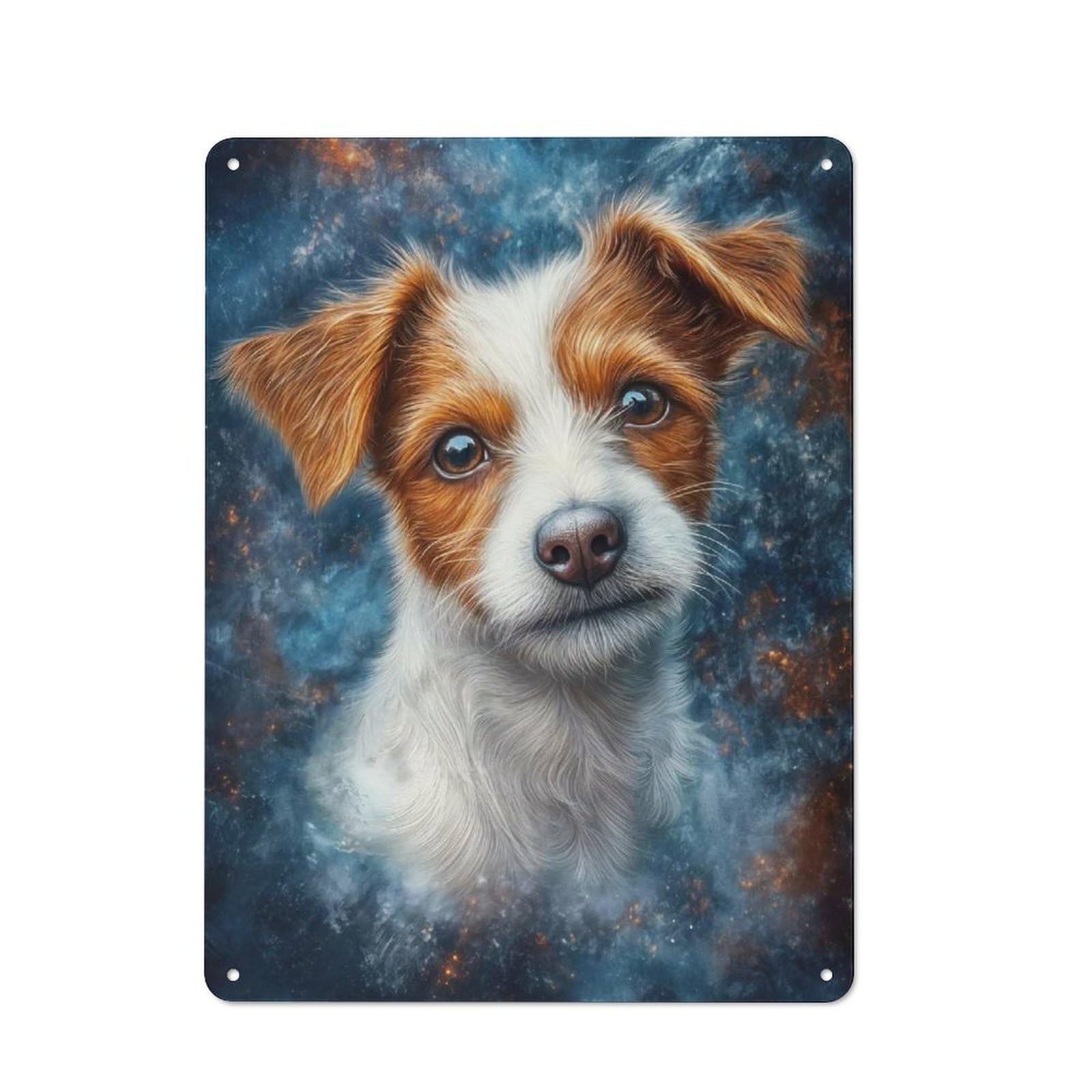 Junmoney Jack Russell Terrier Puppy Printed Metal Sign 40X30cm For Garage Wall, For Living Room And Hallway Decor, For Home Office And Studio Walls