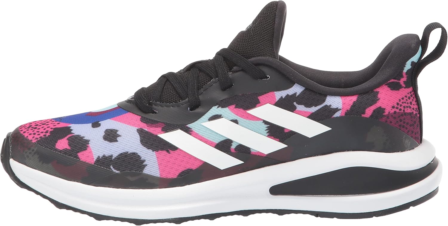 adidas Fortarun Running Shoe, Black/White/Violet Tone, 5 US Unisex Big Kid