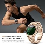 SOUYIE Luxury Smart Watch, 1.32" AMOLED Display, Bluetooth 5.4 Calling, Stainless Steel Strap, 160+ Sports Modes, Fitness Tracker with Heart Rate/SpO2/Stress/Sleep Monitor, for iOS/Android, 40mm Gold