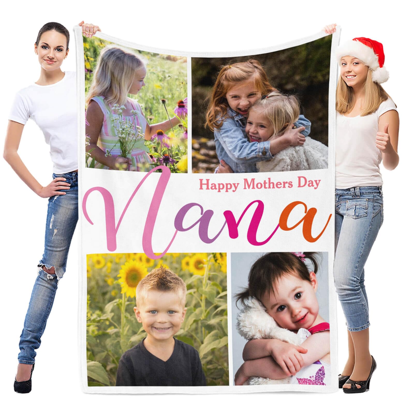 LNM Personalised Blanket with Photo, Customised Photo Blanket, Custom Picture Blankets, Personalised Birthday Gifts for Kid Baby Pet Family