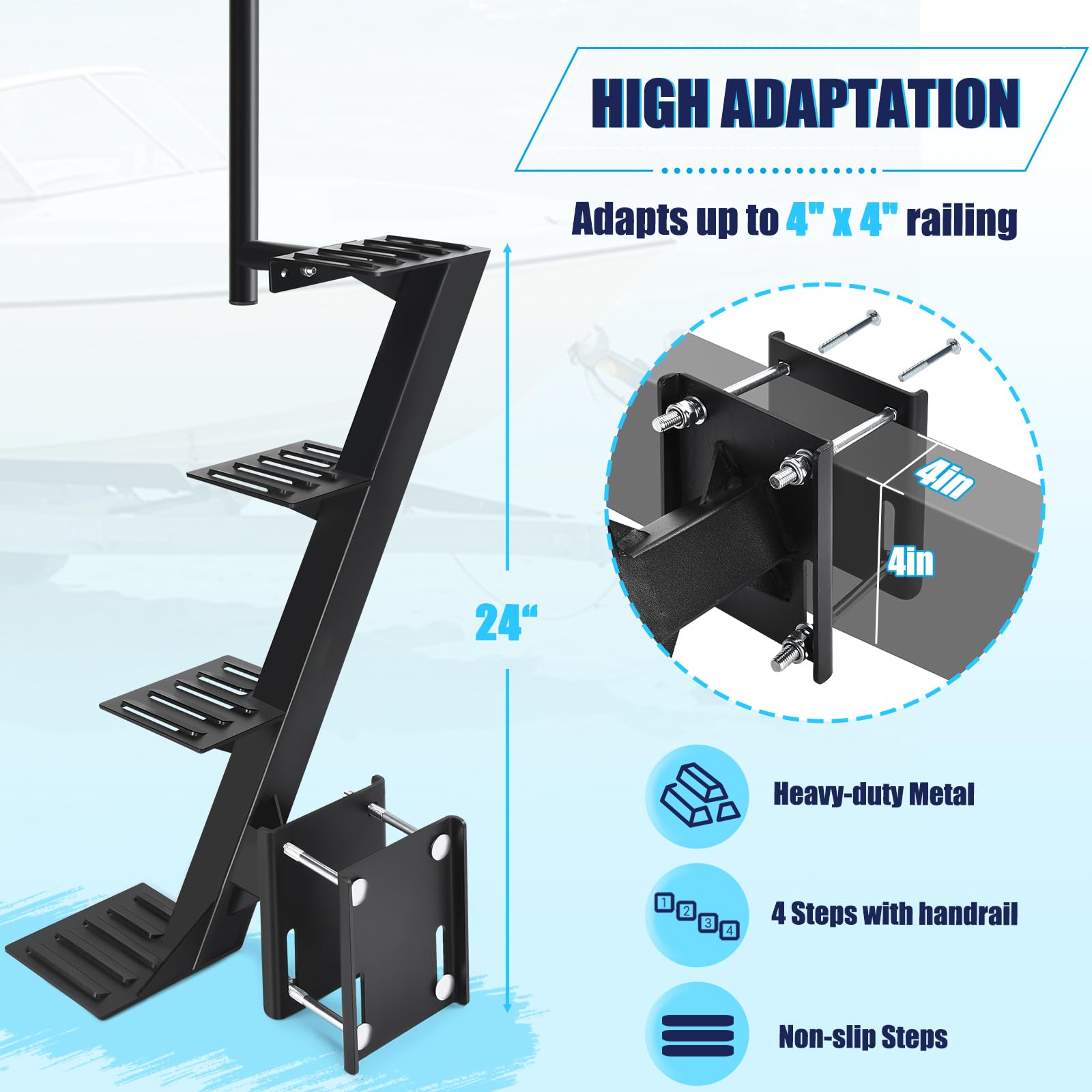 Trailer Steps And Platforms Heavy Duty Aluminum Boat Trailer Step No