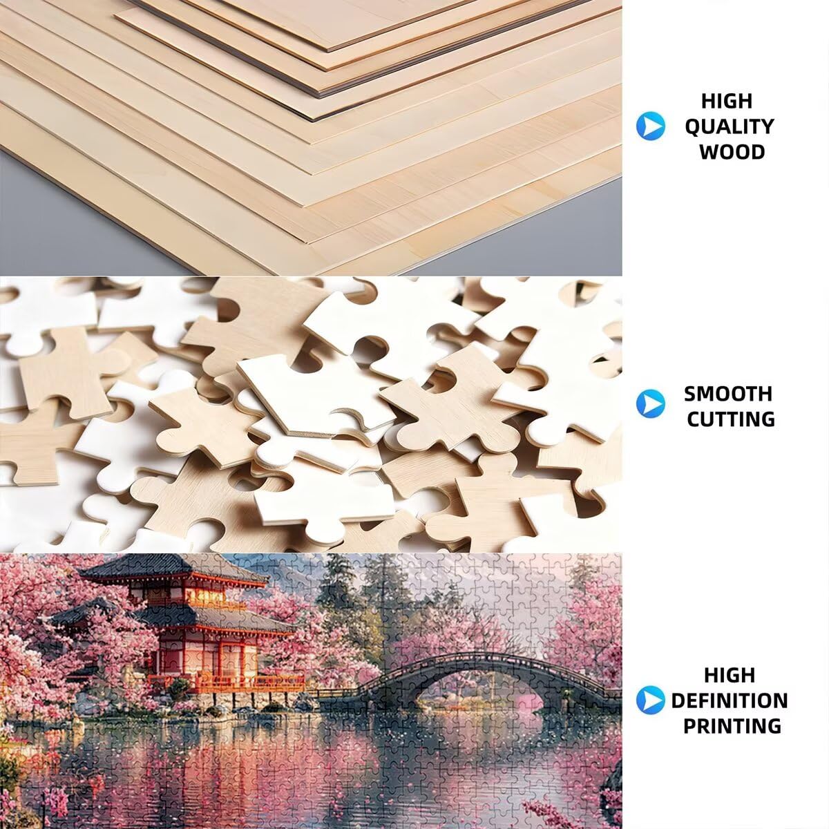 Puzzle 3000 elementów Japonia, puzzle 3000 elementów drewnianych dla dorosłych, gra edukacyjna dla dorosłych, grube i wytrzymałe drewno, puzzle do dekoracji ścian, Mount Fuji) H-70