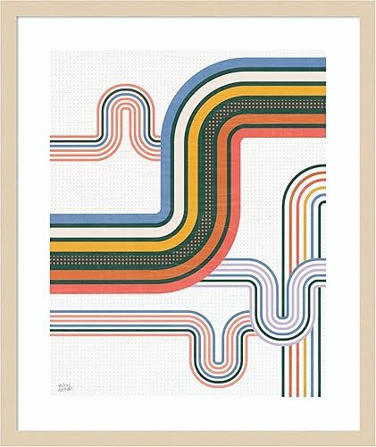 Miniatura 5 de Amanti Art Framed Wall Art Print 21x17 Retro Subway I Bright by Melissa Averinos, Abstract Wall Art, Mid Century Modern Decor, Small Poster Painting