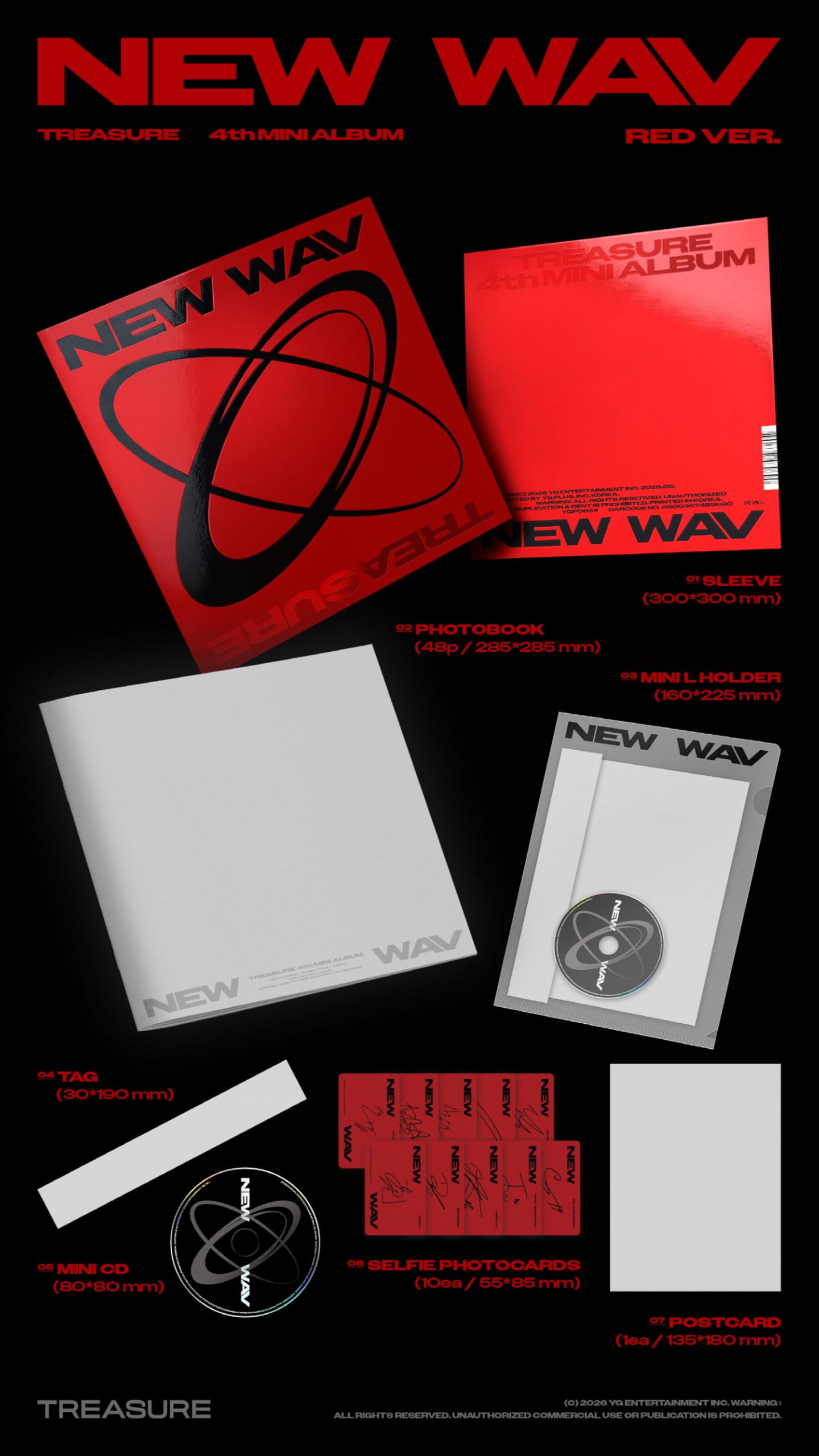 Amazon.co.jp: TREASURE NEW WAV 4th Mini Album Standard RED Version