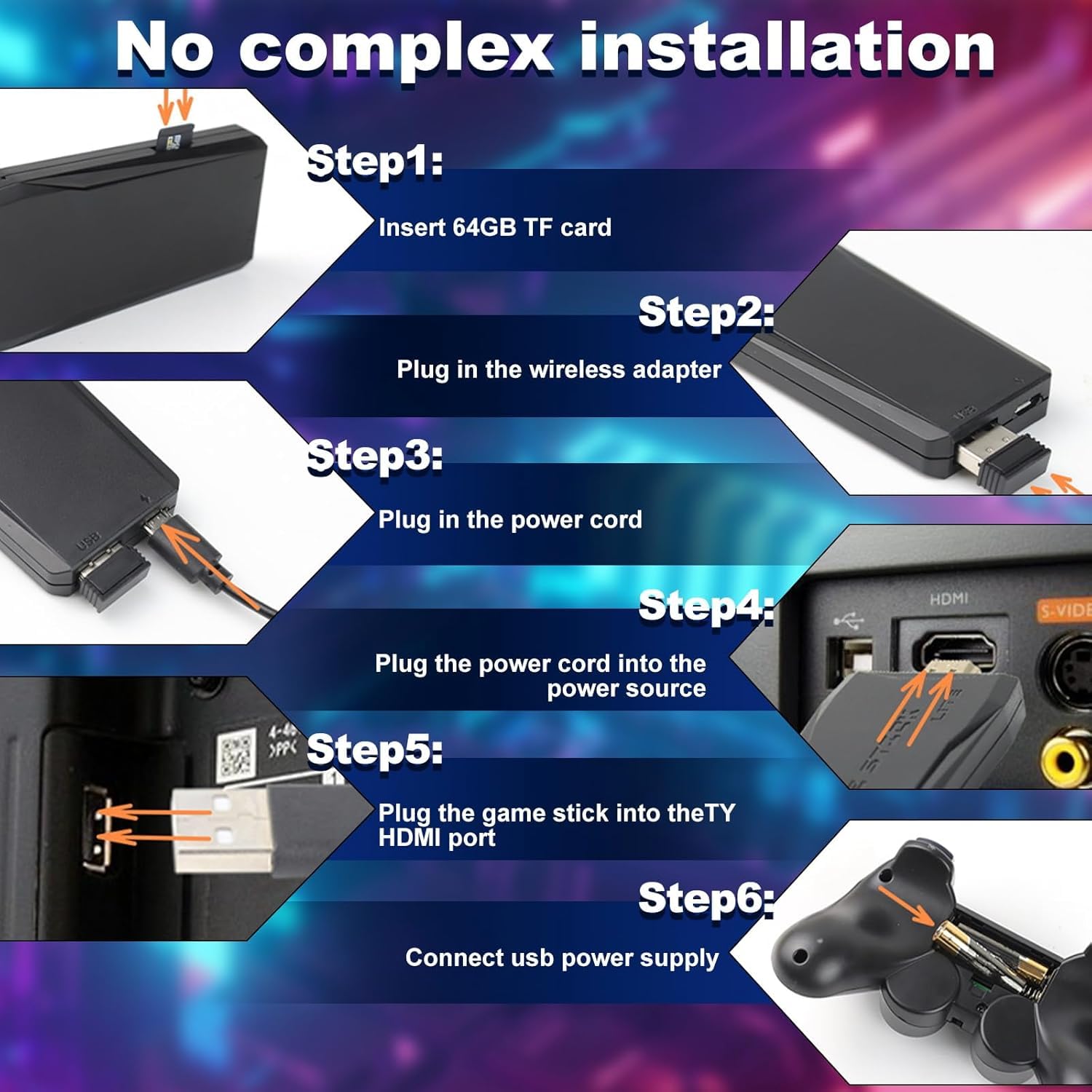 CRUPED 2025 Retro Game-Stick, Revisit Classic Games with Built-in 9 Emulators, 20,000+ Games, 4K HDMI Output, and 2.4GHz Wireless Controller for TV Plug and Play 4