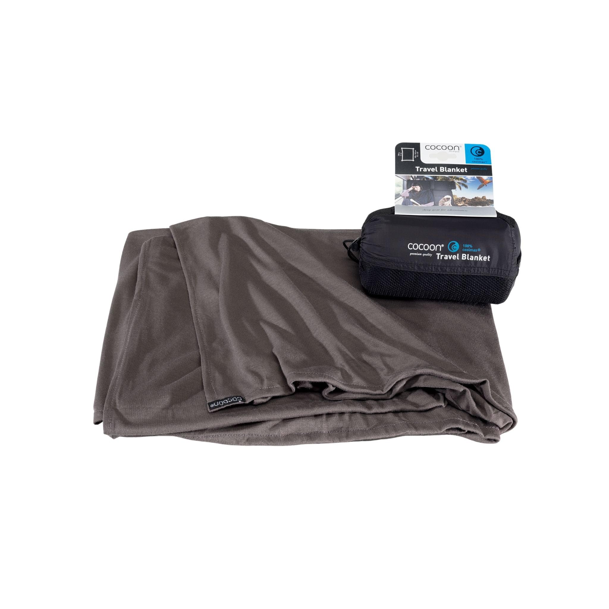 cocoon - Coolmax Travel Blanket | Compact Throw Blanket for Camping and Hiking | Fits in Backpack | Attaches to Luggage | Travel Essential | Fast Drying (Regular 70" x 55")