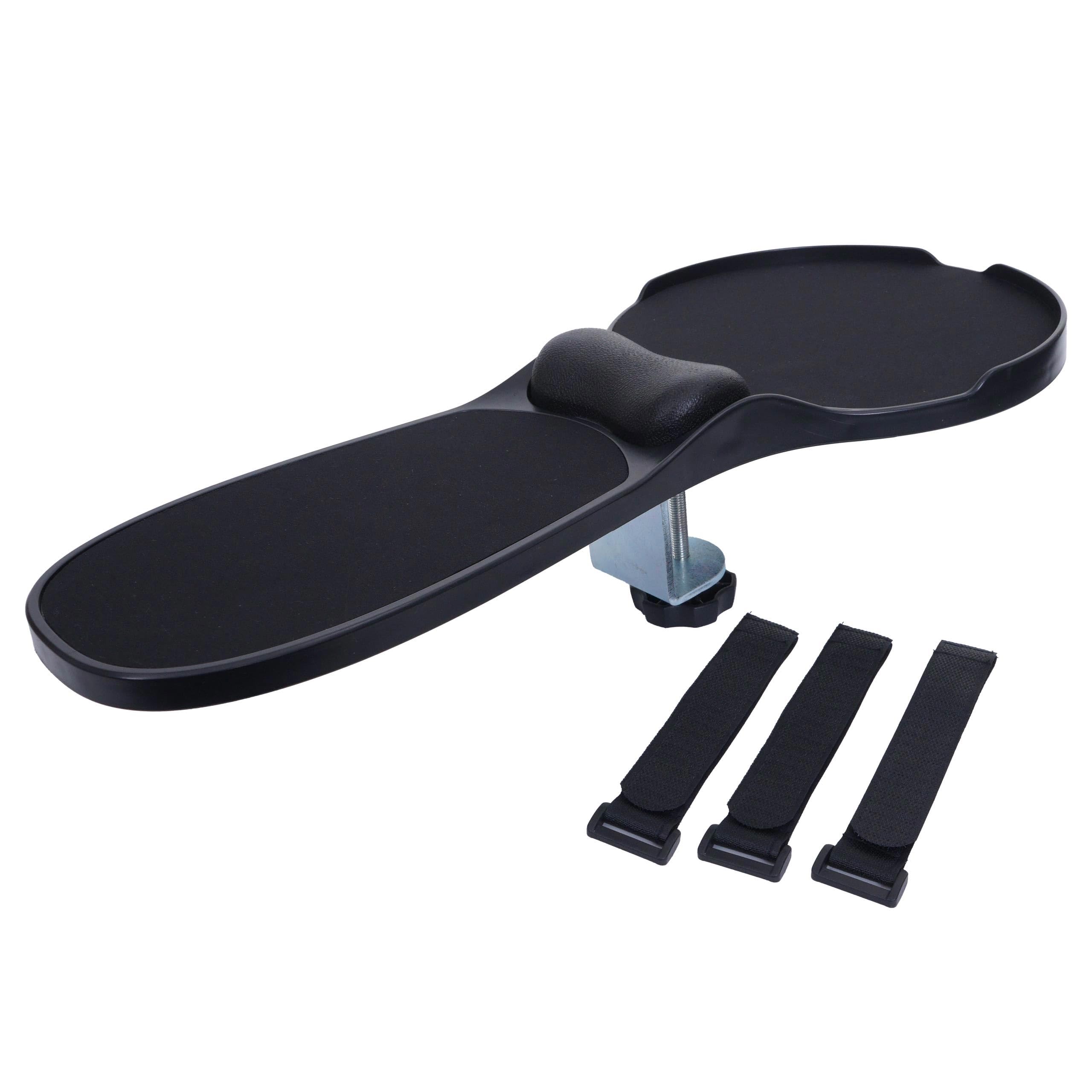 Mendler Reposabrazos 2 en 1 con alfombrilla para ratón HWC-N76 ajustable | Alfombrilla de ratón para mesa o reposabrazos, soporte articulado, cojín de muñeca, ergonómico 90°