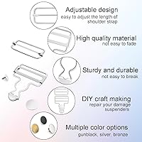 Vista 4 de CooBigo Juego de 6 hebillas de metal para overoles, clips de cierre de repuesto de 1-1/2 pulgadas con hebilla deslizante tri-glide ajustable