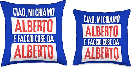 Miniatura 3 de Alberto Idea Regalo Personalizzata con Nome Ciao Sono Faccio Cose Da Alberto Personalizzato Throw Pillow, 16x16, Multicolor