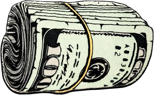 Alfombra creativa de billetes de 100 dólares, acogedora y suave, para dormitorio, sala de estar, sala de estar, puerta de baño, alfombra absorbente